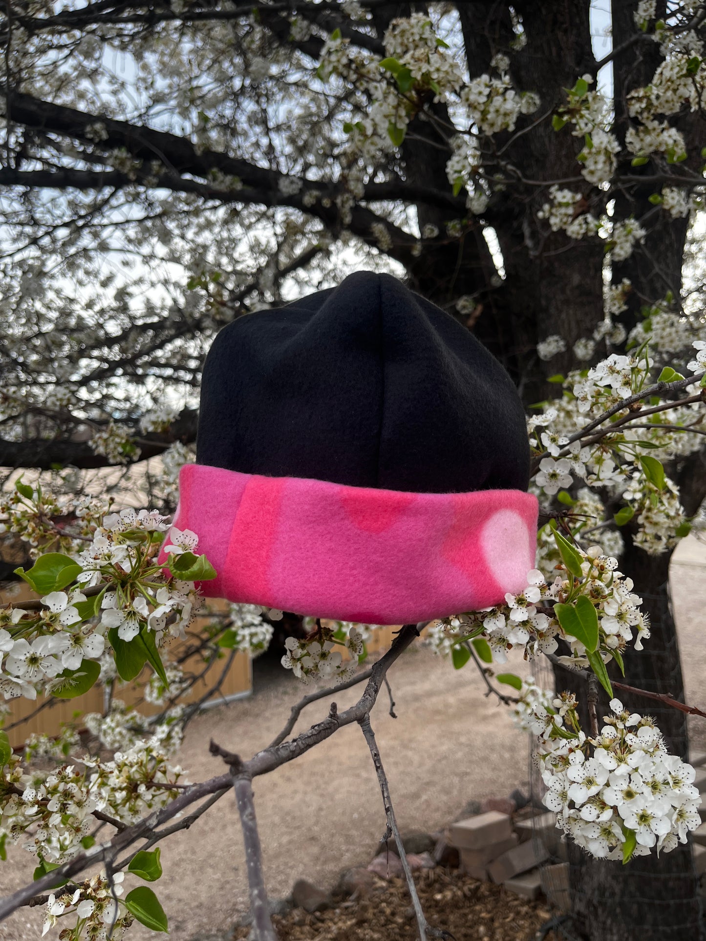 Pink Camo/ Black Beanie